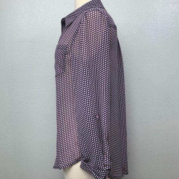 Antro NANETTE LEPORE Black Violet  Button Down Top - Picture 3 of 7